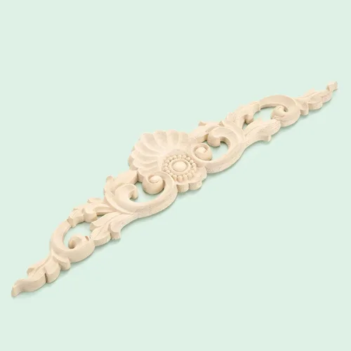 Miniatura 4 de MUXSAM Apliques tallados en madera, paquete de 2 calcomanías de tallas de madera sin pintar, superposición decorativa para paredes, puertas