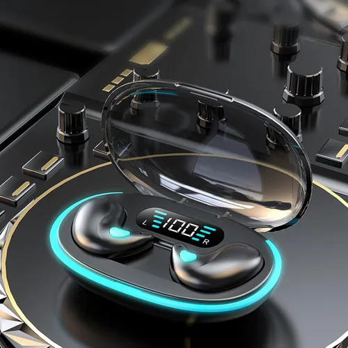 Miniatura 6 de Auriculares Bluetooth para dormir con conducción ósea, auriculares inalámbricos 5.3 con cancelación de ruido, auriculares deportivos con pantalla