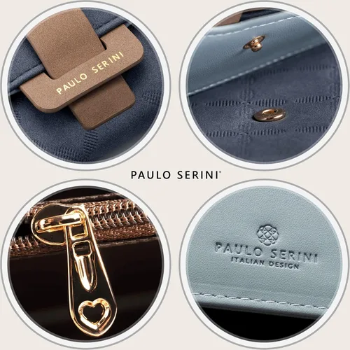 Miniatura 4 de PAULO SERINI Cartera Mujer - Cartera para mujer con monedero - Tarjetero 9 tarjetas - Pulsera - Carteras veganas para mujer - Regalos de cumpleaños
