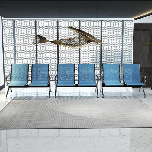 Miniatura 21 de Kinfant Silla de sala de espera de 2 asientos, sillas de recepción de invitados de oficina con respaldo ergonómico, banco de espera de aeropuerto