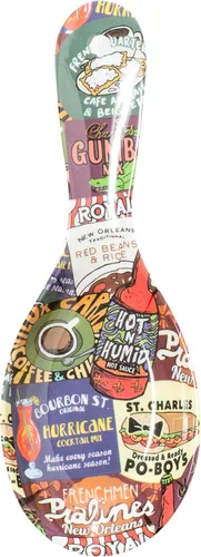 Miniatura 3 de Nueva Orleans Iconic Food Logos Design Souvenir Spoon Rest (cerámica)