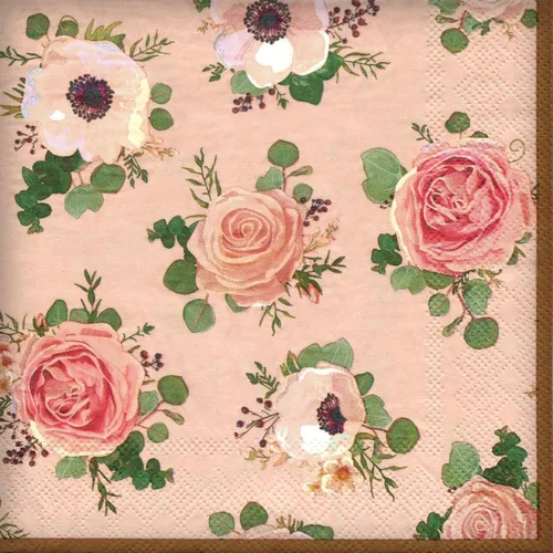 Miniatura 10 de Servilletas de papel florales, 40 servilletas de cóctel de 2 capas, 6.5 x 6.5 pulgadas plegadas/13 x 13 pulgadas desplegadas, servilletas