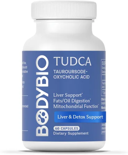 BodyBio TUDCA - Suplemento de ácido tauroursodesoxicólico puro - Apoya el flujo biliar, el metabolismo de las grasas y la desintoxicación hepática