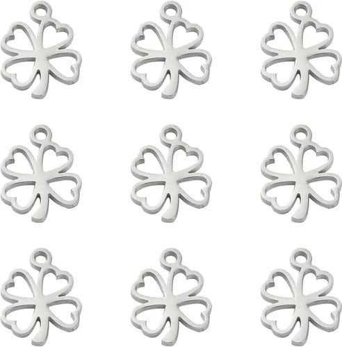 Miniatura 8 de Ipotkitt 10 dijes de huella de acero inoxidable 304 para mascotas, perros, gatos, huellas de corazón, para manualidades, joyas, collares