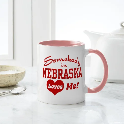 Miniatura 103 de CafePress I Love Nebraska Taza de café de cerámica de 11 oz (11.0 fl oz)