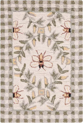 Miniatura 27 de SAFAVIEH Chelsea Collection - Alfombra decorativa de 1 pies 8 pulgadas x 2 pies 6 pulgadas, color negro, lana de campo francesa enganchada a mano