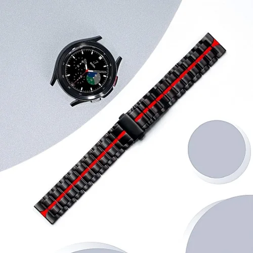 Miniatura 5 de Correa de repuesto compatible con Samsung Galaxy Watch 4 Classic de 1.81 pulgadas y 1.65 pulgadas, proceso de esmalte de 0.78 pulgadas, acero