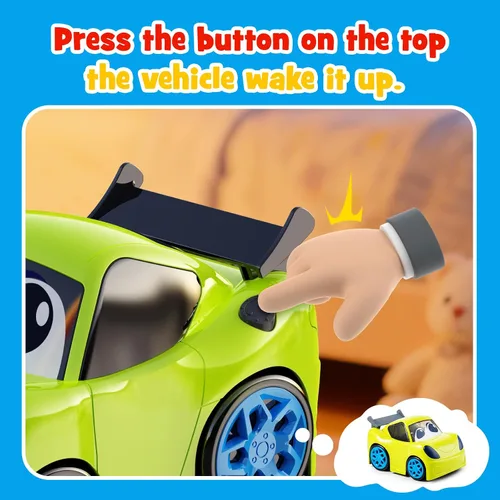 Miniatura 7 de AEROQUEST Coche de control remoto para niños pequeños con luces educativo y divertido autos de juguete interactivos duraderos para niños y niñas