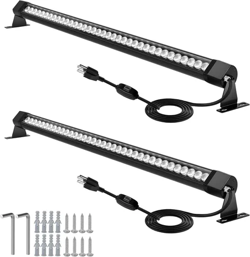 Miniatura 12 de HNRLOY Paquete de 2 luces de pared para exteriores, 36 W, 5000 K, luz diurna, luz blanca, arandela de pared, barra de luz LED lineal de 2 pies y 120