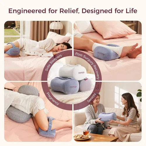 Miniatura 7 de Momcozy Almohada de rodilla para dormir de lado, espuma viscoelástica suave y diseño sin pellizcos, alivia el dolor de rodilla, piernas y ciática