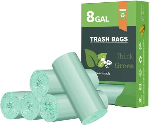 Bolsas de basura biodegradables de 8 galones, bolsas de basura AYOTEE de 8 galones, bolsa de basura mediana compostable, bolsa a prueba de fugas sin