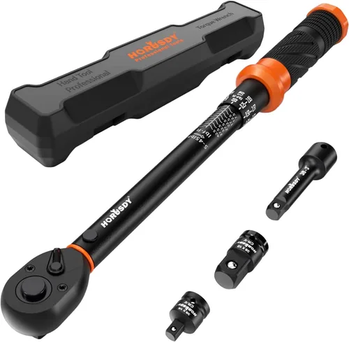 HORUSDY Juego de 5 llaves dinamométricas de 3/8" (5–45 ft-lb/ 6.8–61 Nm) – Llave dinamométrica de accionamiento de 3/8" con extensión de 3",
