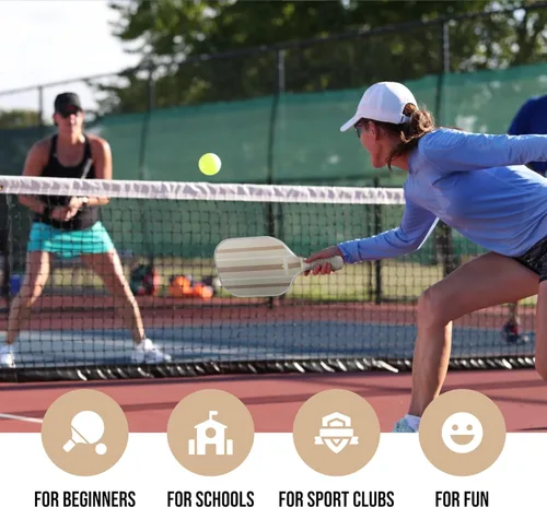 Miniatura 6 de Juego de 2 palas de pickleball - Superficie de fibra de vidrio y núcleo de panal de polipropileno Palas ligeras de pickball 4 pelotas