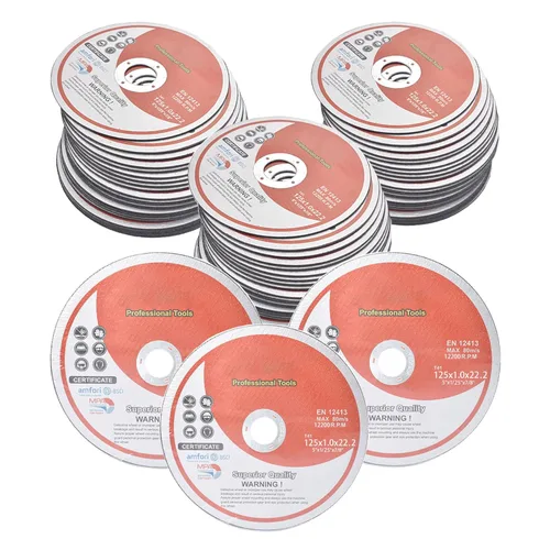 Paquete de 100 ruedas de corte de 5 pulgadas para discos de corte de metal y acero inoxidable para amoladoras angulares de 5 x 0.040 x 7/8 pulgadas