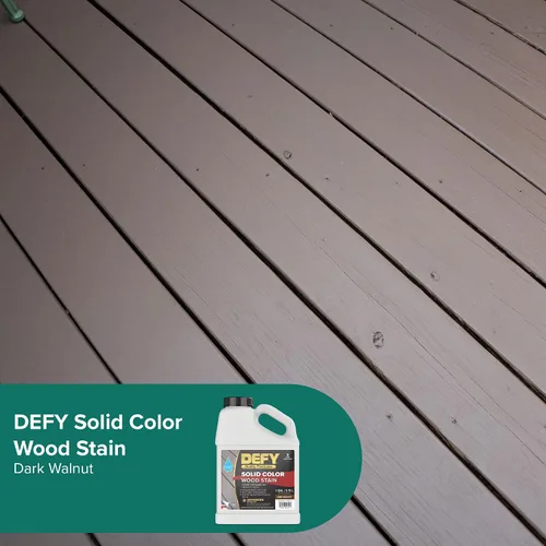Miniatura 7 de DEFY Tinte de madera de color sólido DW-Solid – Resistente a los rayos UV, opaco, pintura exterior y valla – 1 galón Nogal oscuro