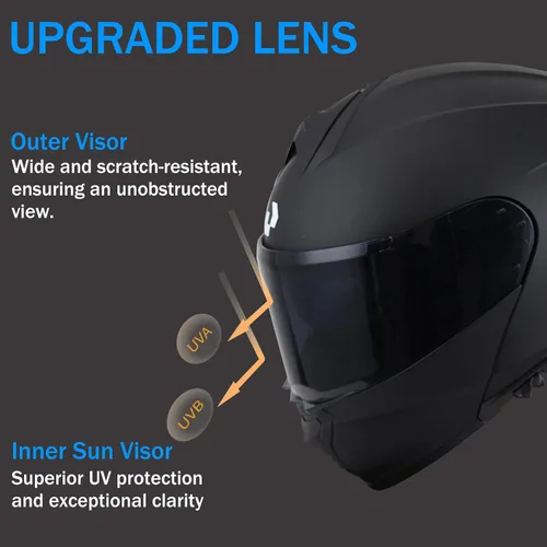 Miniatura 3 de Uchoose Modular Motorcycle Helmet Flip Up Full Face, DOT Approved Motorcycle Helmets for Men and Women, Dual Visor with Extra Clear Shield, Multiple