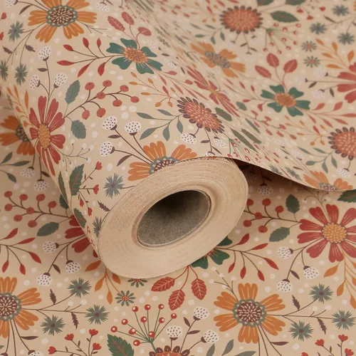 Miniatura 29 de Aimyoo - Rollo de papel de regalo floral kraft - Rollo jumbo - 30 pulgadas x 33 pies - Papel de regalo vintage con flores para todas las ocasiones