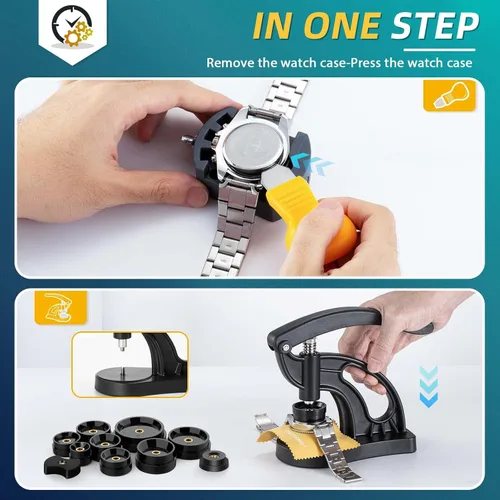 Miniatura 2 de Versión combinada kit de reparación de relojes herramienta de prensa de reloj kit de herramientas de repuesto de batería de reloj Eventronic kit