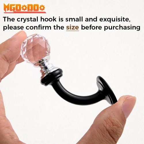 Miniatura 4 de Ganchos pequeños de cristal para montar en la pared, 2.87 x 1.46 pulgadas, soporte decorativo para toallas con tornillo para mascarilla, sombrero