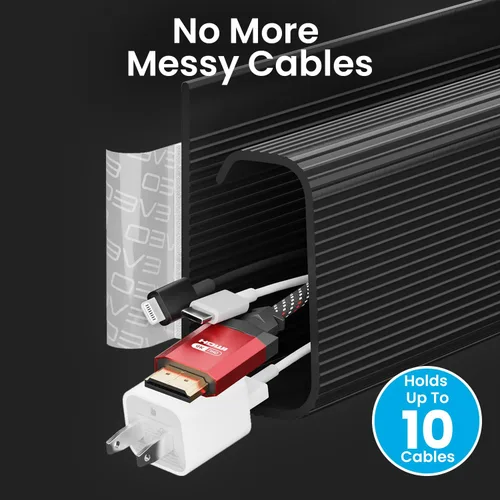 Miniatura 3 de EVEO Kit de gestión de cables debajo del escritorio (6 unidades) - Ocultador de cables para gestión de cables debajo del escritorio, ocultador