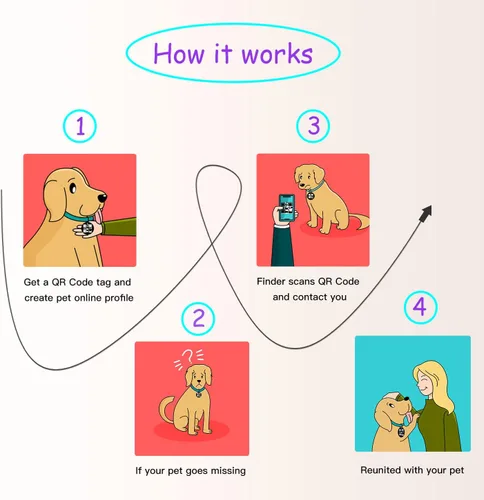 Miniatura 7 de Etiqueta para gatos con código QR, página de visualización de perfil en línea de mascotas, múltiples contactos de emergencia, silicona silenciosa