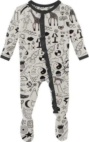 Miniatura 8 de KicKee - Mameluco clásico con volantes y cremallera, ropa de dormir suave, ropa de una sola pieza para bebé niña