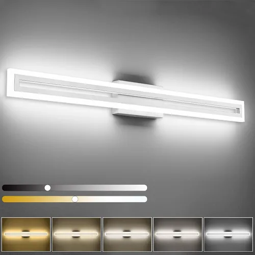 Miniatura 37 de SOLFART Luces de tocador de baño sobre espejo 14W 60 cm Luz de baño moderna negra 6000K ND