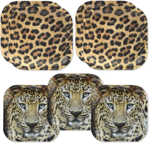 Miniatura 7 de Havercamp Paquete de fiesta temática de tigre para 24 invitados. Suministros de tigre fotorealistas para un buen cumpleaños, fútbol o cualquier