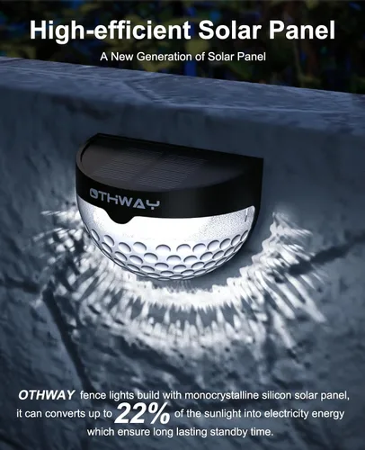 Miniatura 3 de Luces solares para cercas OTHWAY. Soporte de pared. Iluminación decorativa de cubierta, GY-L6-4Black, 0.26watts, 2.00 volts