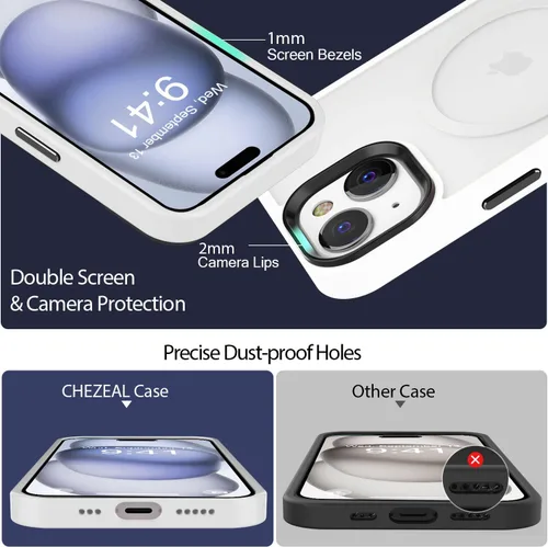 Miniatura 180 de Fuerte magnético para iPhone 11, compatible con Magsafe, [resistente a caídas de 13 pies] Funda trasera translúcida mate con sensación de piel