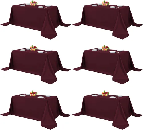 Miniatura 49 de Fitable - Paquete de 6 manteles redondos blancos - 120 pulgadas de diámetro - Manteles resistentes a las manchas y lavables, manteles de poliéster