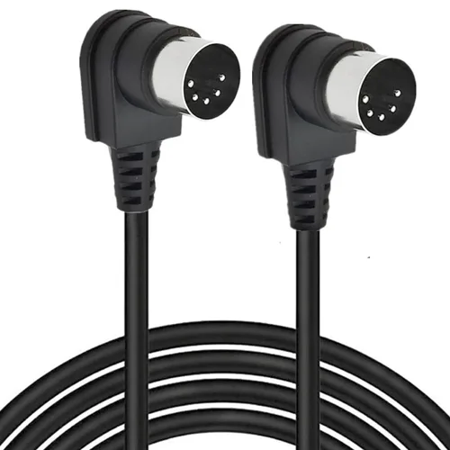 Cable DIN MIDI de 5 pines en ángulo de 90 grados, doul de ángulo recto DIN de 90 grados, macho a macho, cable de audio MIDI para mezclador de