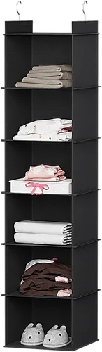 Miniatura 6 de YOUDENOVA Organizador colgante de armario, 4 estantes colgantes para armario, color beige