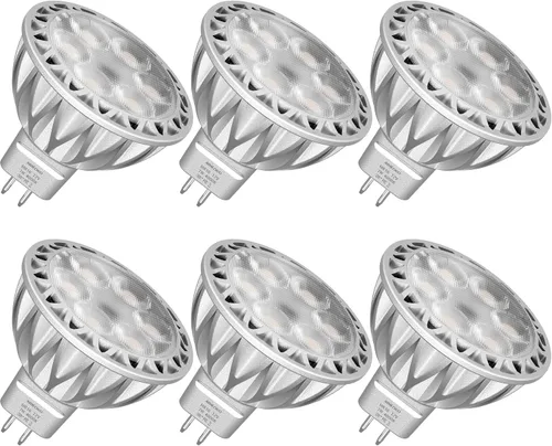 Miniatura 11 de Bombillas LED MR16, paquete de 6, 5 W (equivalente a 50 W de halógeno) 2700 K, blanco cálido, base GU5.3, 12 V, reflector no regulable, 38°, 450 lm