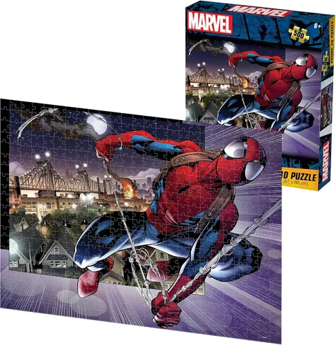 Miniatura 12 de Prime 3D Marvel Spider-Man - Rompecabezas de doble cara de 500 piezas lenticular 3D/2D para adultos y niños, actividad de profundidad de movimiento