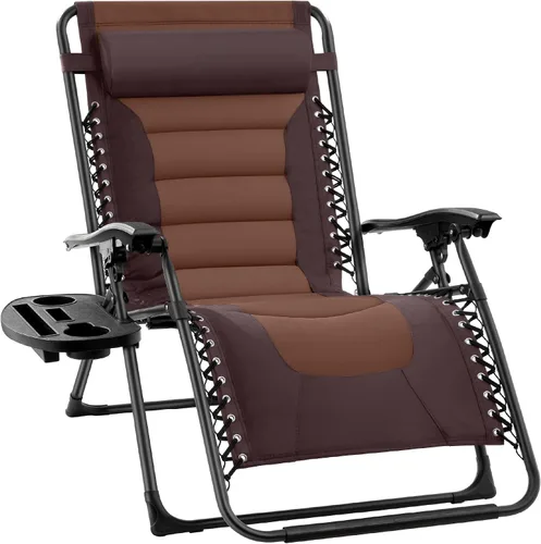 Miniatura 21 de Best Choice Products Silla acolchada de gravedad cero de gran tamaño, reclinable plegable para patio al aire libre, tumbona antigravedad XL
