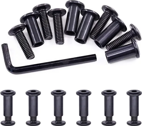 Miniatura 13 de Swpeet 141 piezas de 14 tamaños diferentes M6x16mm-3.150 in acero al carbono negro Hex Drive Socket Cap Tornillos Kit de tuercas de barril con 1