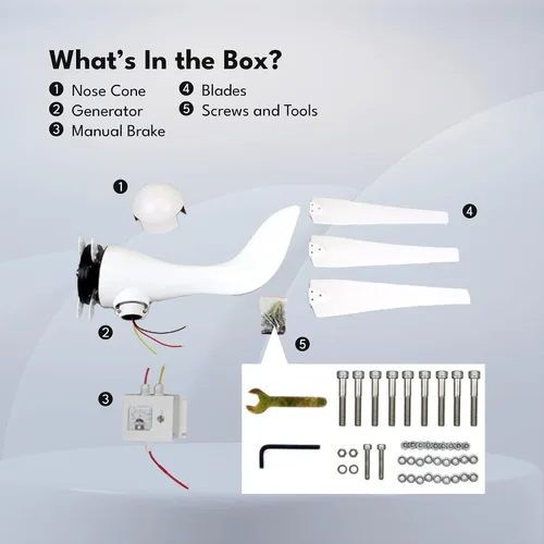Miniatura 7 de Windmill 400W 12V Kit generador de turbina eólica terrestre y marina, controlador de carga MPPT incorporado + sistema de frenado automático y manual