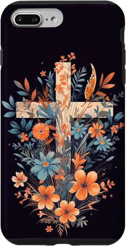 Miniatura 12 de Boho Floral Christian Cross Jesus God Wild Flower Women Case for iPhone 16