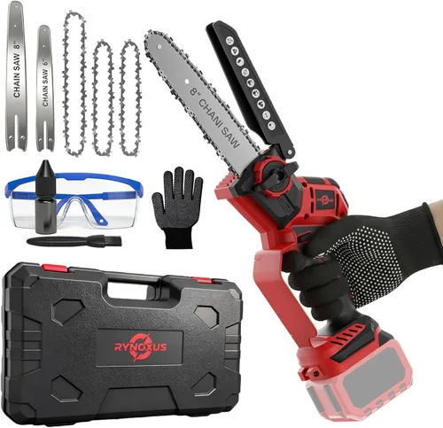 Mini motosierra para batería Milwaukee M18, motosierra eléctrica inalámbrica 2 en 1 de 8 y 6 pulgadas con motor sin escobillas de 800 W y engrasador
