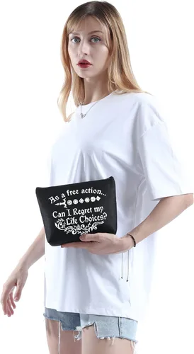 Miniatura 6 de WCGXKO Bolsa de maquillaje con cremallera para jugadores, Como un libre, Cremallera