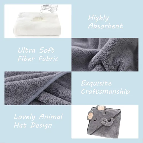 Miniatura 4 de Toallas de Baño con Capucha para Bebé - Toalla de Baño Premium Ultra Suave y Orgánica para Bebé – Toallas Absorbentes e Hipoalergénicas para Bebé