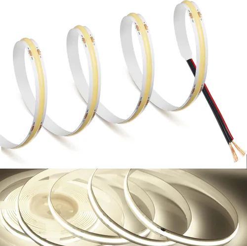 Miniatura 29 de MDee】Tira de luces LED COB de 3000K blanco cálido 1.64 pies/0.5m 5V cinta de luces LED flexibles CRI 90+ 800LM/m 320LEDs/m para decoración