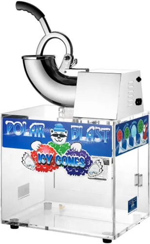 Máquina de conos de nieve Polar Blast - Fabricante de hielo triturado acrílico, tritura hasta 500 libras de hielo por hora para fiestas, eventos y