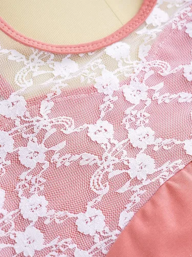 Miniatura 12 de JEATHA Leotardos de ballet para niñas, camisetas de baile, bailarina, encaje floral, con botones, entrepierna