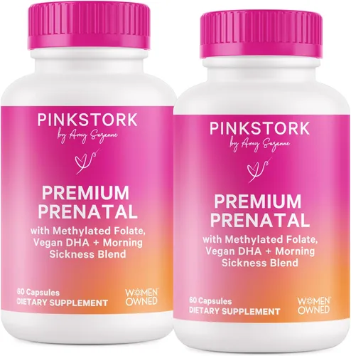 Miniatura 10 de Pink Stork Premium Prenatal: vitaminas prenatales naturales + ingredientes orgánicos de alimentos integrales + folato + vitamina A + vitamina C +
