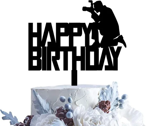 Decoración de pastel de cumpleaños para fotógrafos, entusiastas de la fotografía, fiesta temática de baby shower, niños y niñas, suministros de