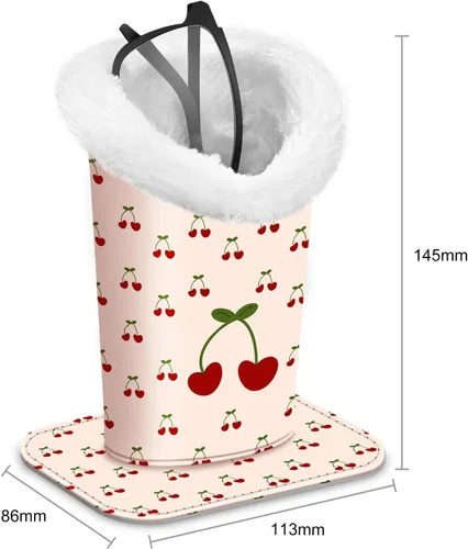 Miniatura 218 de Fintie Soporte para anteojos forrado de felpa con base magnética, estuche de cuero vegano prémium para lentes
