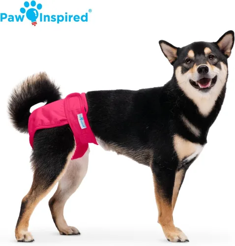Miniatura 5 de Paw Inspired Pañales lavables para perros (paquete de 3) Pañales de tela reutilizables para perras pequeñas, medianas y grandes