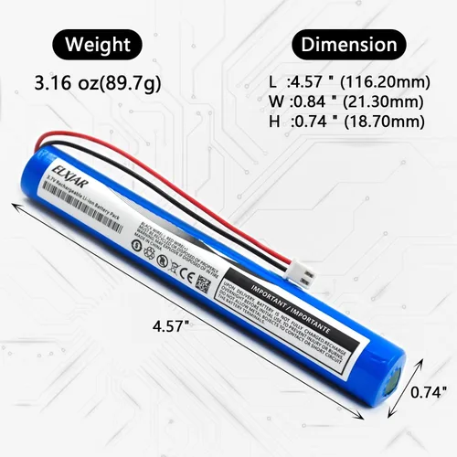 Miniatura 2 de Paquete de 2 baterías recargables de iones de litio de 3.7 V 4000 mAh con cable JST XH2.54/2P conector para juguetes electrónicos de bricolaje